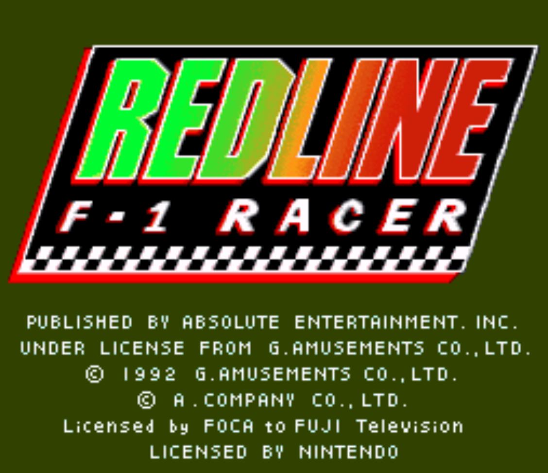 Redline F1 Racer Title Screen